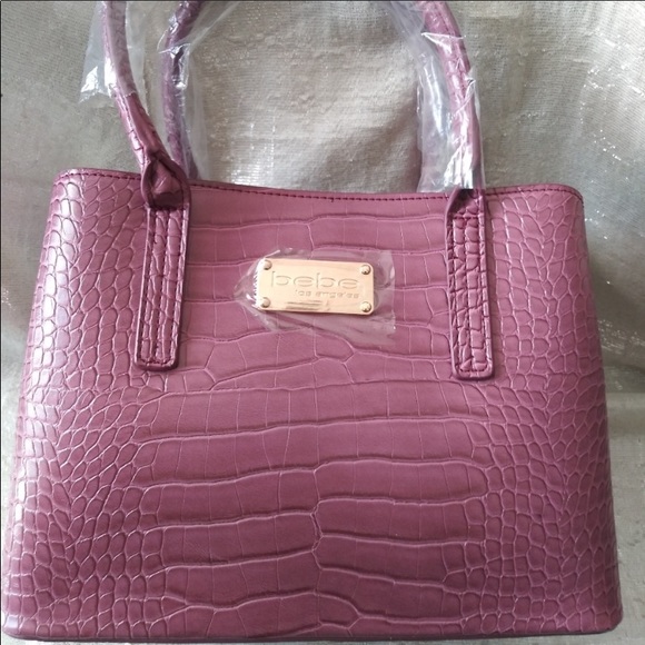 Ladies Bebe Aubrey Berry colored mini Satchel Bag - Picture 4 of 7